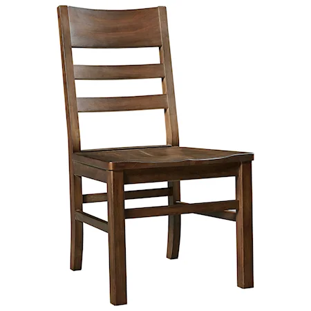 Solid Wood Cherry Horizontal Slat Side Chair